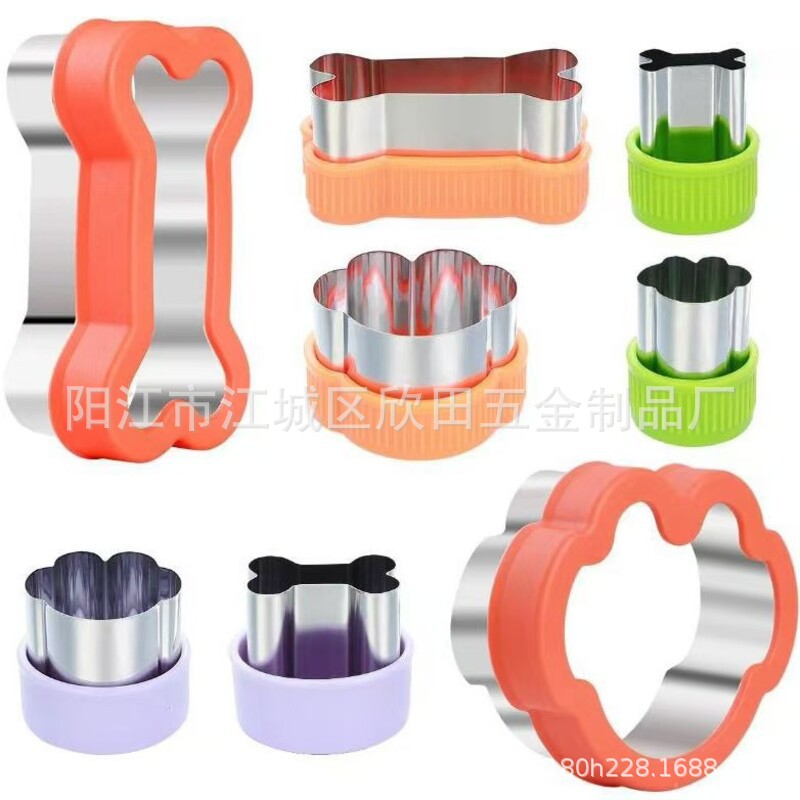 Amazon Bone Cookie Mold Set de acero inoxidable Cartoon Sandwich Molde de herramientas de horneado Factory Wholesale