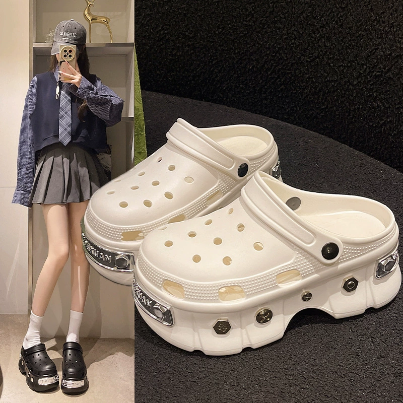 Обувь с толстой подошвой для женщин 2025 новая летняя дикая одежда на улице Нескользящая пляжная обувь увеличивает Va Shaddy