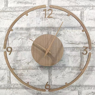 Cross-border Hot Sale Walnut Wall Clock Acrylic Living Room Silent Decoration Clock Round Clock Quartz Clock