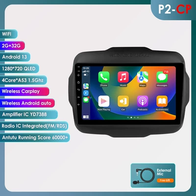 The Overseas Version Is Suitable for 16-20 Jeep Renegade Car Mp5 Player Reversing Image Navigator Gps (DVD Navigation) - wifi-version-quad-core-2-32g-with-carplay-9inch-suitable-for-16-20-jeep-renegade