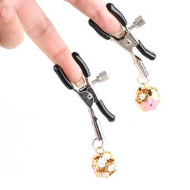 粉灯笼铃铛乳夹金属可调节阴蒂夹咪咪夹乳房刺激sm调教惩罚器具