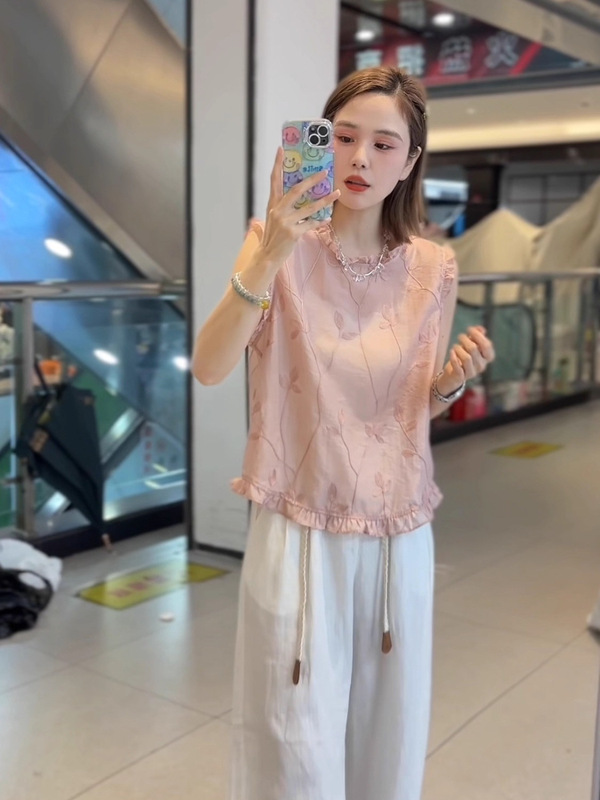 2025 夏の新しい韓国デザインニッチルーズスリム多用途トップス女性用耳スプライシングシャツ|undefined