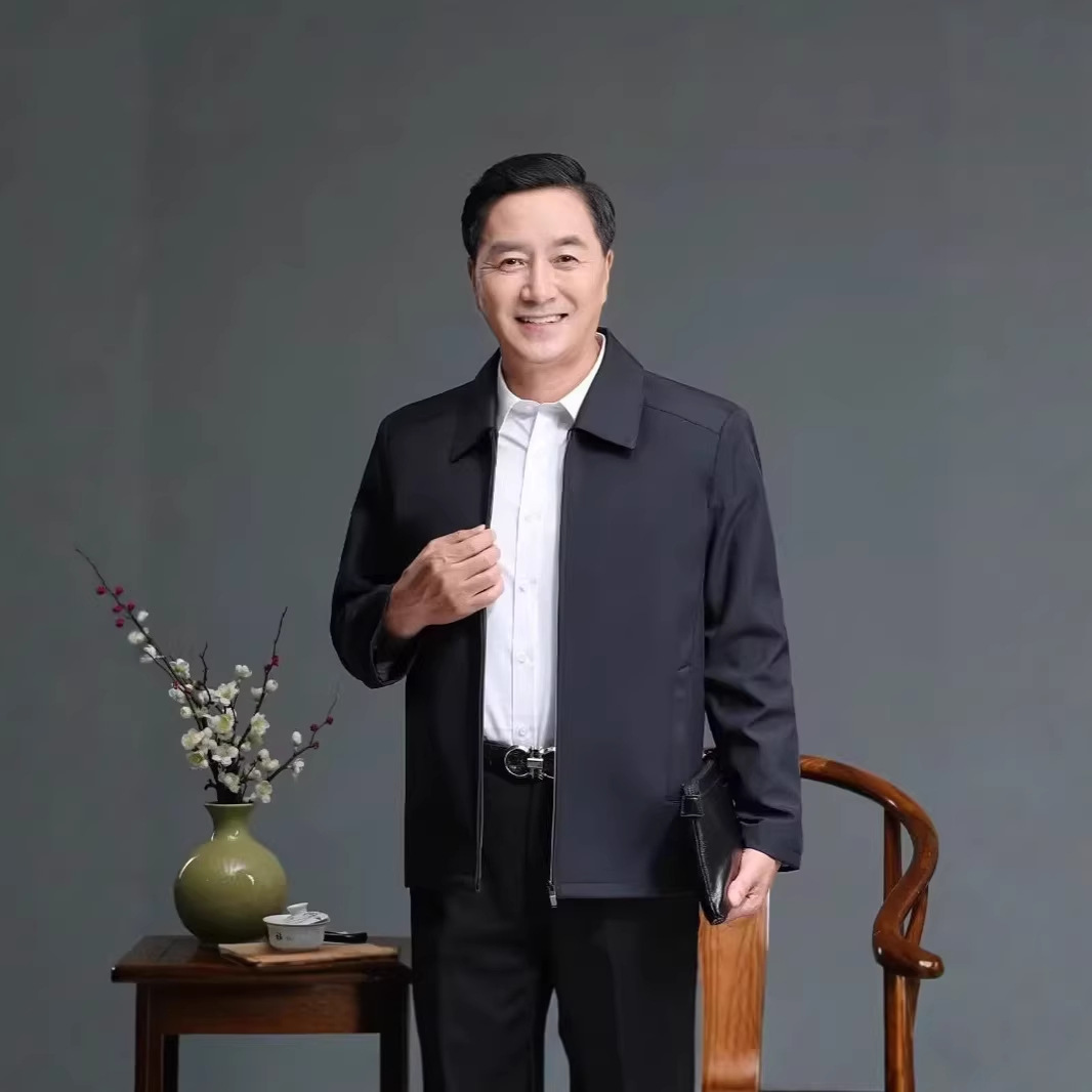 중장년 남성 봄가을 루즈핏 터틀넥 재킷 통기성 긴팔 캐주얼 아빠 외투