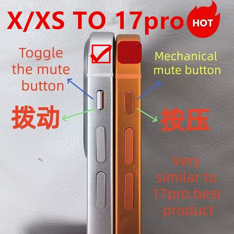 Подходит для Apple X модифицированная 17pro середина рамы стеклянная задняя крышка сборка модифицированная с интегрированным корпусом XS модифицированная кнопка model