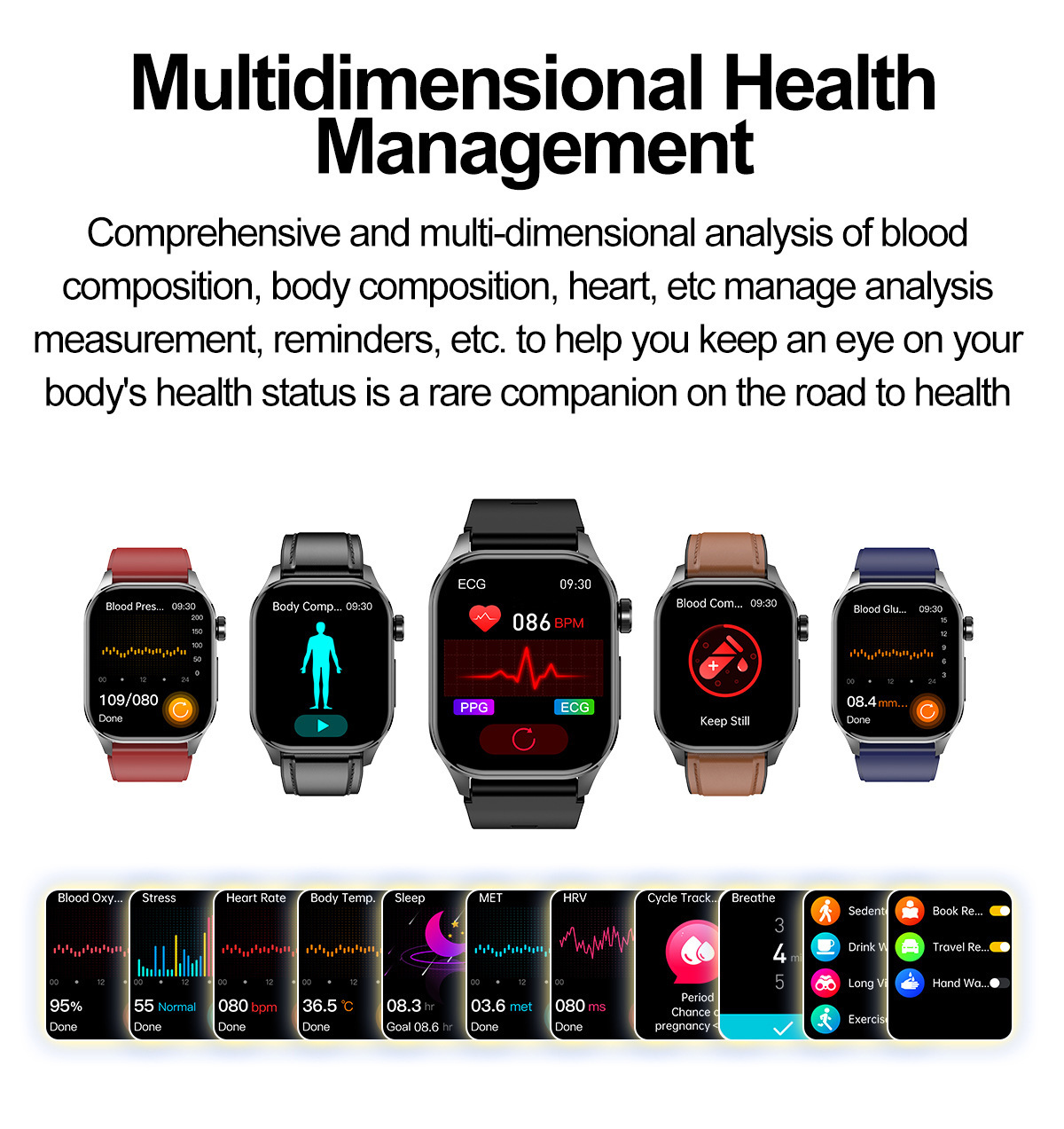 Smartwatch Mit Ekg Blutdruck Und Herzfrequenzmesser Unisex_voghion.com
