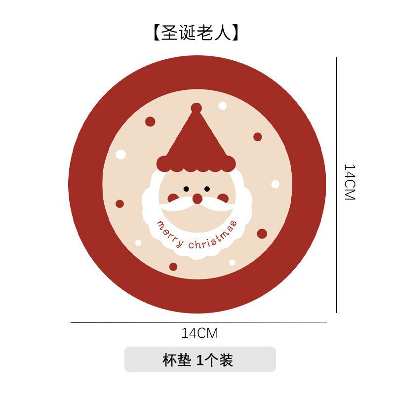 クリスマス風のコースターのパーマ防止の断熱テーブルのマットの食器のテーブルのマットの水たまりのマットの軽い贅沢な円形の珪藻泥の吸水のマット|undefined