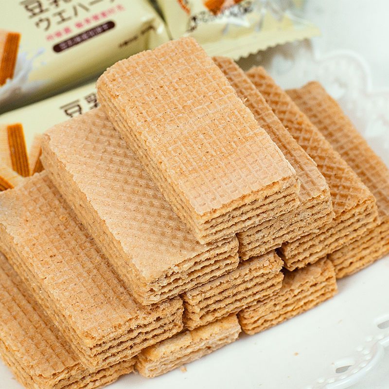 豆乳味威化饼干整箱装散装独立小包装休闲零食食品|ms