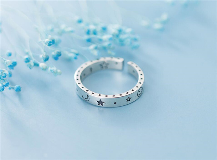 South Korea star moon index finger ring retro fivepointed star ringpicture9