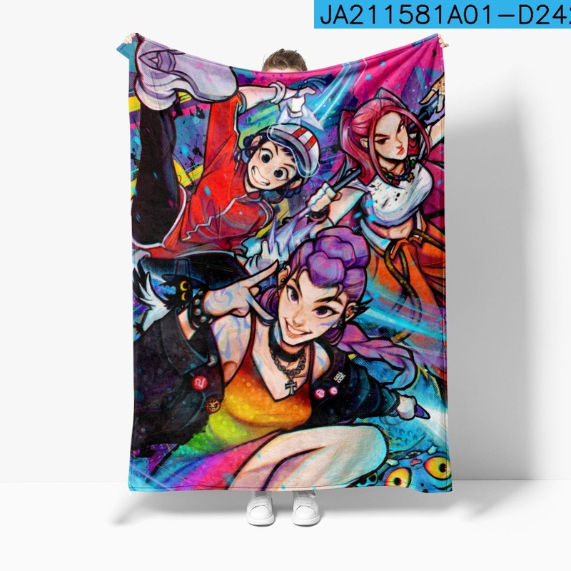 3D新品电影 K-POP 猎魔女团 毛毯午睡毯法兰绒印花保暖|undefined