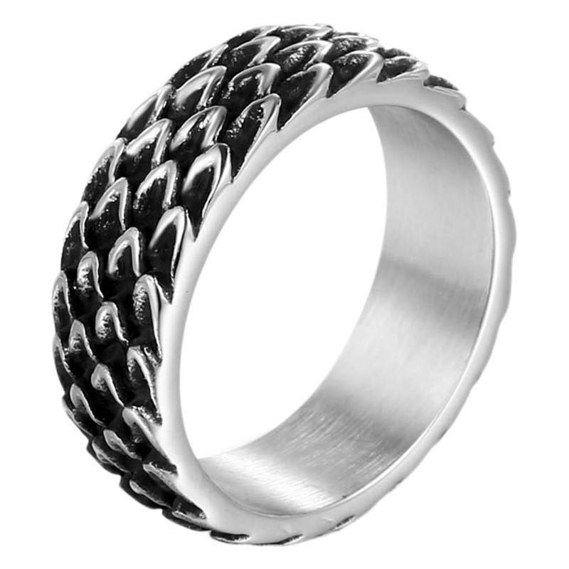 Europa y América retro anillo de acero de titanio anillo de acero inoxidable personalidad hip hop anillo pareja anillo en stock al por mayor sa1094