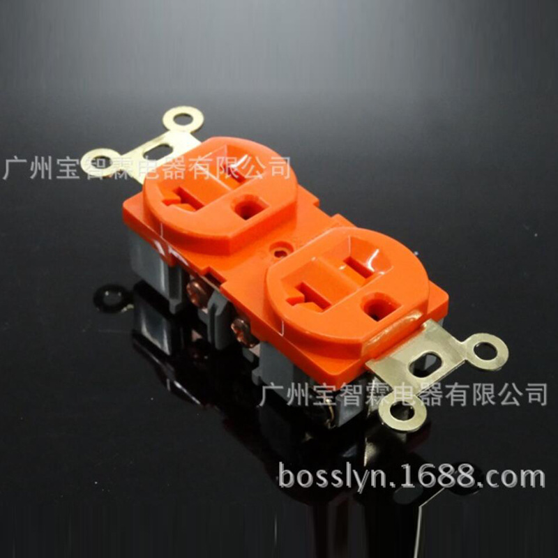 供应美式音响插座NEMA5-20标准双联音频插座美标电源墙壁插座