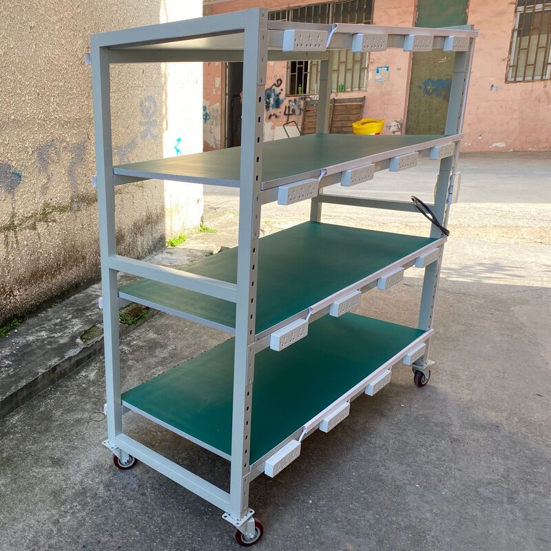 老化試験台、工場用移動電源試験台、回転台、帯電防止車輪付き棚、移動式資材運搬台車|undefined