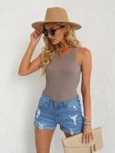 Y 12322 Women's Square Neck Ribbed Tank Top ���챳�� ר