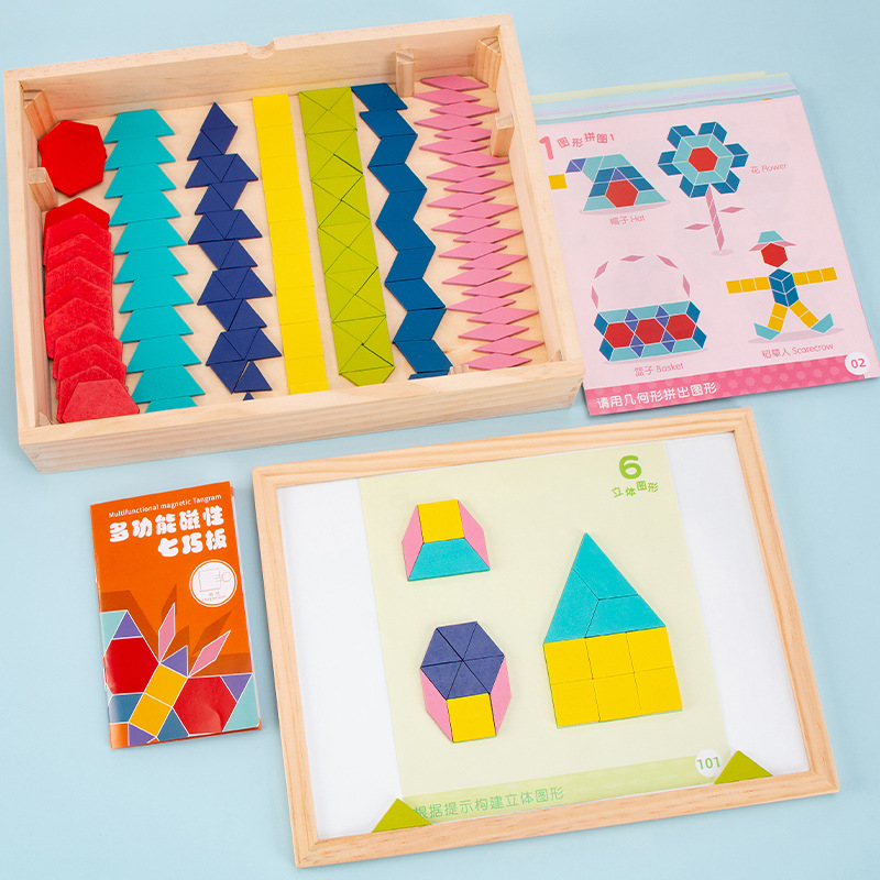 Tangram magnético multifuncional creativo de madera para niños