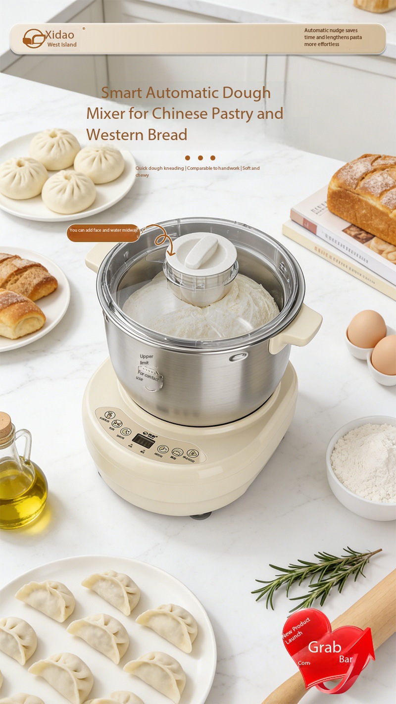 A029 Automatic Dough Mixer High-Power Kneading Machine All-in-One Fermentation Mixer Multi-Purpose Flour Mixer Wide Voltage