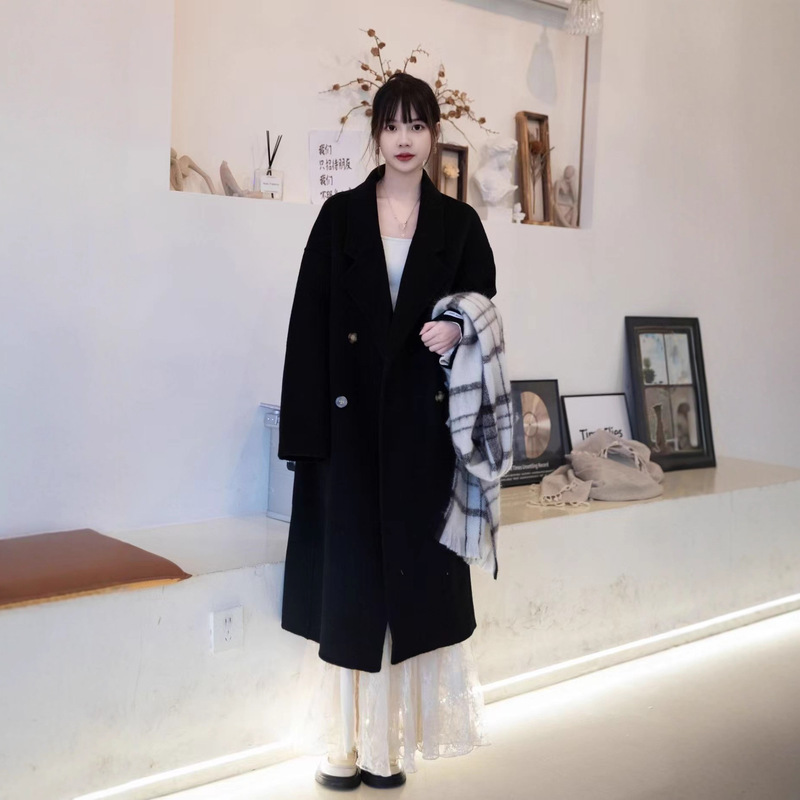南油秋冬季新款双面羊绒大衣中长款羊毛呢子外套品牌女装批发货源|undefined