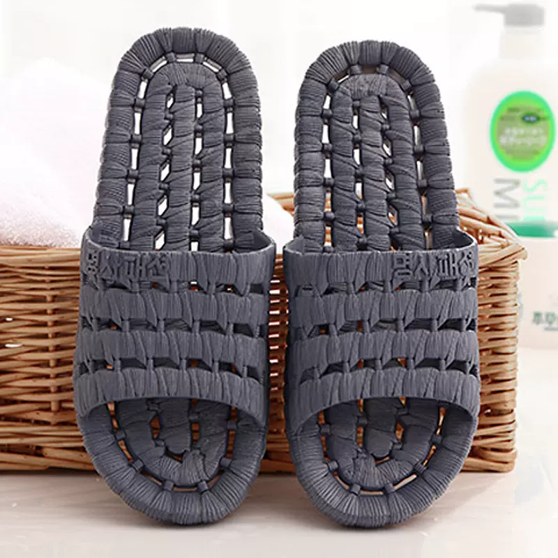 浴室拖鞋男女夏卫生间居家居室内防滑镂空漏水洗澡塑料家用凉拖鞋