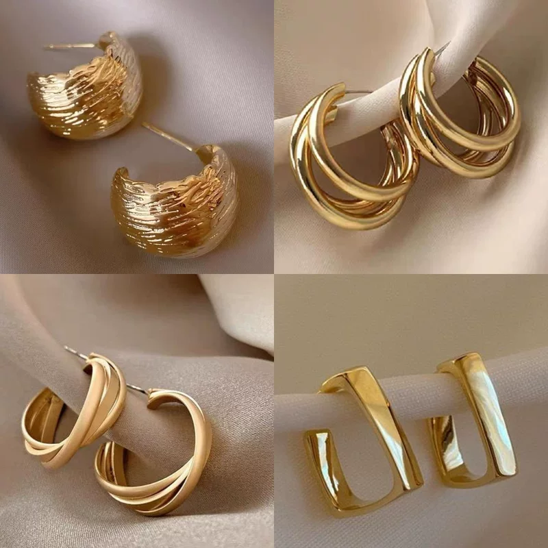Earrings, simple and elegant design, bright catchy style