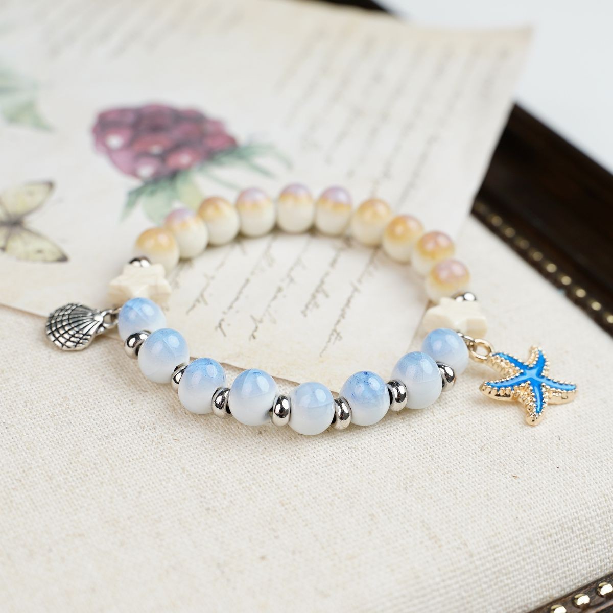 Jingdezhen pulsera de cerámica de verano mujer alta sensación galletas serie de gatos nicho diseño universal pulsera alta sensación