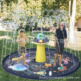 pvc充气儿童户外喷水池 星空球造型喷水垫 充气草坪洒水池
