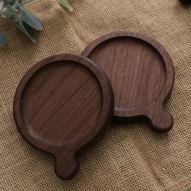 Creativo posavasos de madera maciza logo palabra grabada bandeja de té de madera bandeja de té bandeja de té bandeja de té bandeja de té bandeja de té de madera almohadilla de aislamiento térmico de estilo japonés