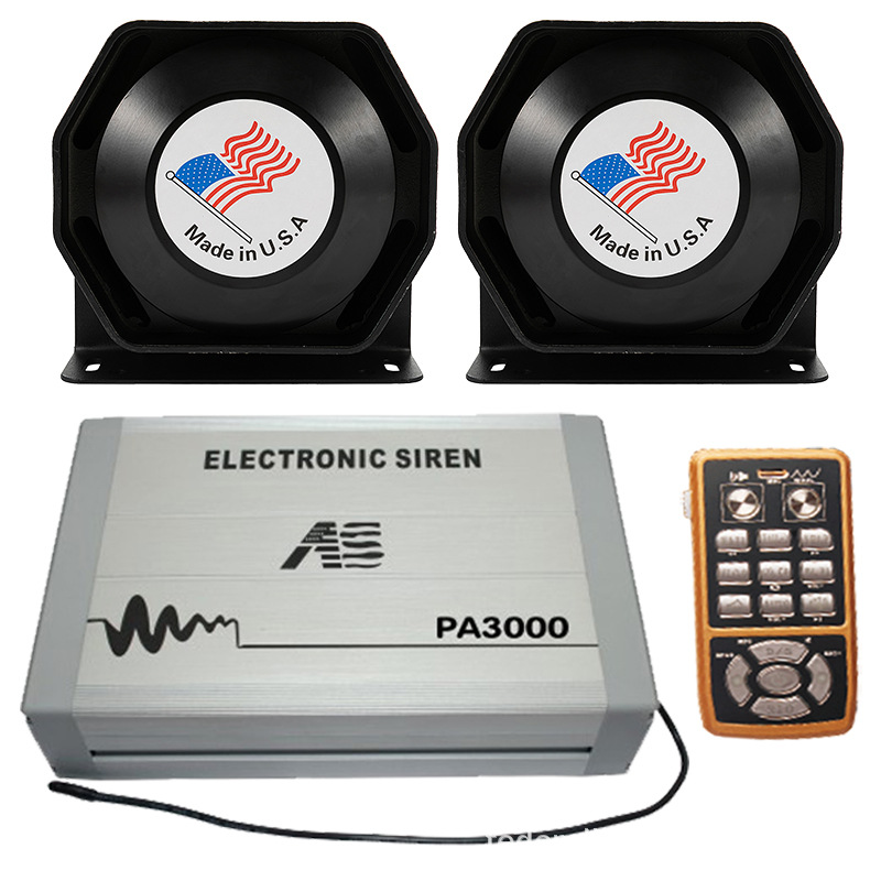 PA3000M Vehicle-mounted Wireless Siren Speaker, Electronic Alarm, High-Pitched Speaker + Octagonal Horn