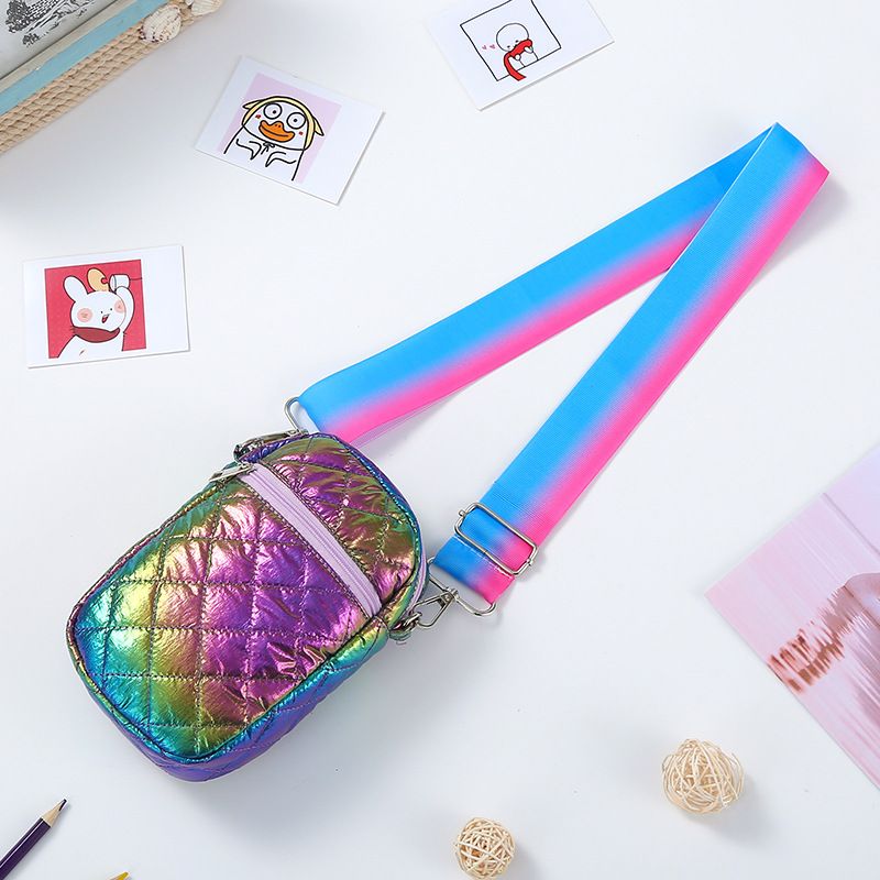 Fashion Style Square Shape Medium Size Girl's Medium Nylon Polyester Solid Color Fashion Square Zipper Crossbody Bag