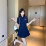 夏季高档翻领短袖连衣裙
