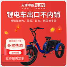 电动三轮车批发跨境外贸出口锂电车成人骑行都市代步电瓶车老头乐