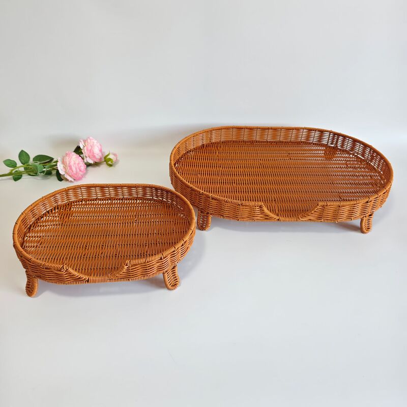 Fruit Snack Storage Basket Handmade Imitation Rattan Woven Oval Desktop Dried Fruit Snack Tray Coffee Table Candy Basket Fruit Snack Storage Basket Handmade Imitation Rattan Woven Oval Desktop Dried Fruit Snack Tray Coffee Table Candy Basket