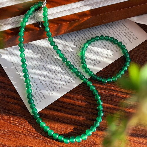 Set of 6mm Exquisite Natural Green Aventurine Glass Beads, Each Transparent Like Little Green Lights