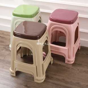 Extra Thick Stool King Smooth Plastic Stool for Home Use, Thickened Dining Table Stool, High Board Stool, Large Stool Surface, Plastic Chair High Stool