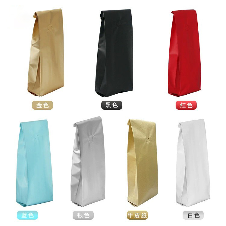 La mitad de una libra bolsa de embalaje de alimentos bolsa de papel de aluminio bolsa de té aluminizado bolsa de órgano con válvula de escape bolsa de embalaje de granos de café