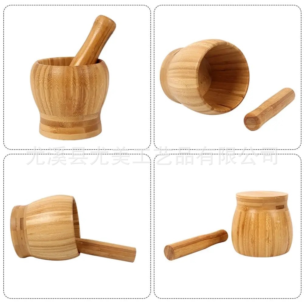Bambú ajo mortero manual de hogar ajo machacador de ajo tarro Mascher de ajo tarro fabricante de mortero en stock