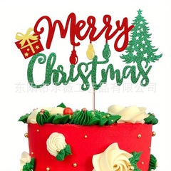 跨境圣诞节Merry Christmas圣诞树圣诞礼物派对生日蛋糕插件插牌