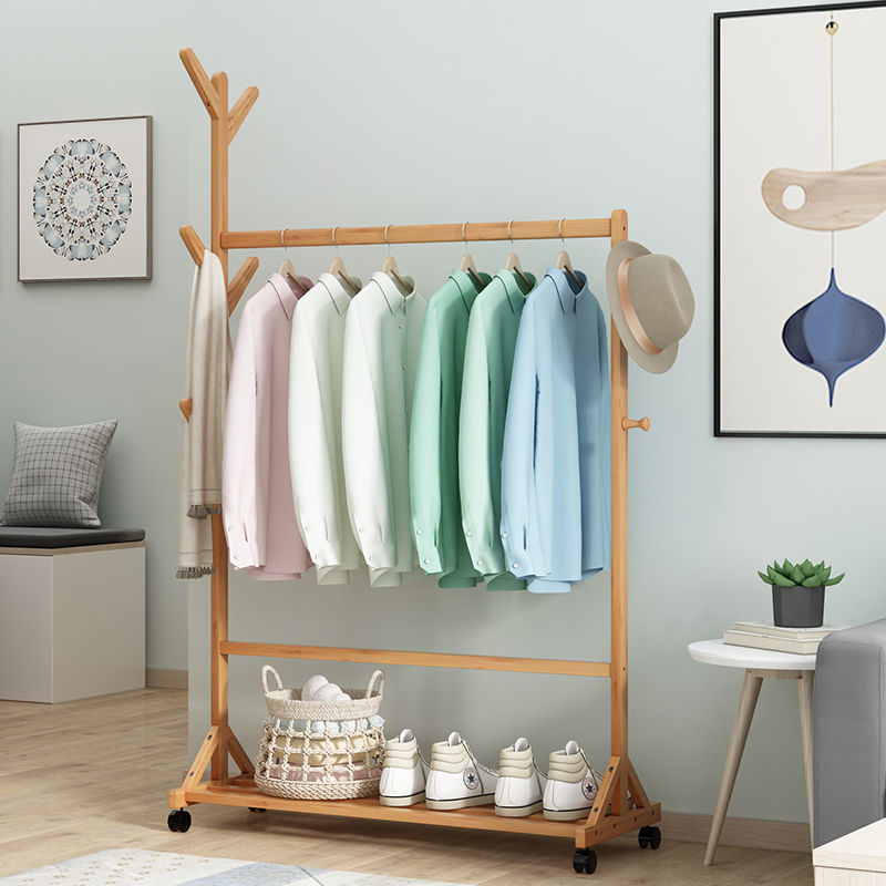 Coat Rack Floor-Standing Clothes Rack Simple Home Bedroom Room Simple Vertical Clothes Hanging Bag Storage Rack
