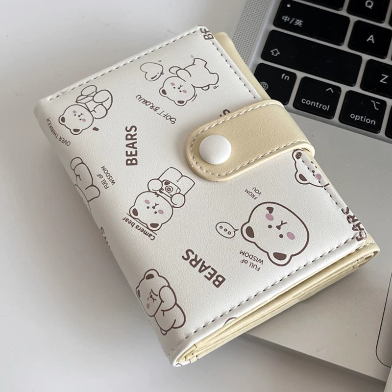 Картсовая кожаная карточница-кошелек Cat Little Tail PU компактная дамская карта с cute embossed cat pattern