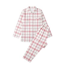 全棉磨毛棉法兰绒加厚家居服日式情侣居家服家居服男女款格子款