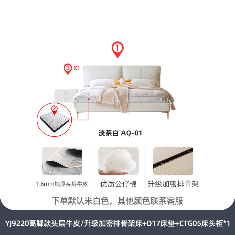 첫 번째 레이어 소 가죽 D17 매트리스 캐비닛 * 1/암호화 된 업그레이드 소나무 행 골격 [인형면으로 채워진 가방]
