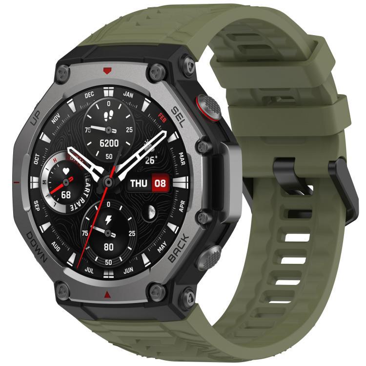 Correa de silicona de color sólido para Amazfit T-Rex 3 Huami reloj deportivo al aire libre correa de hebilla negra