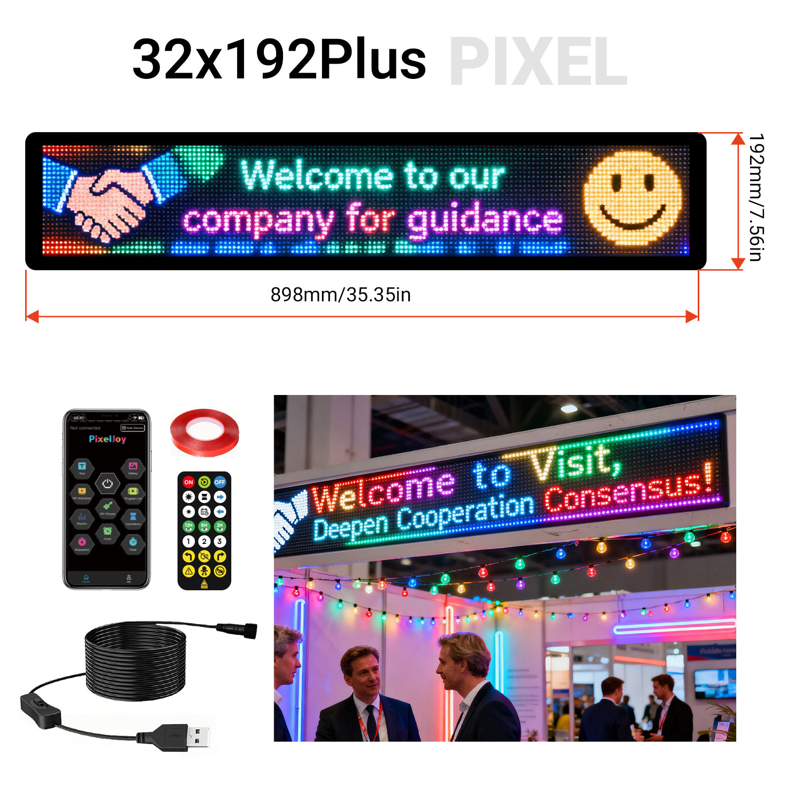 32 * 192 píxeles Plus (tamaño 294 * 1450mm)