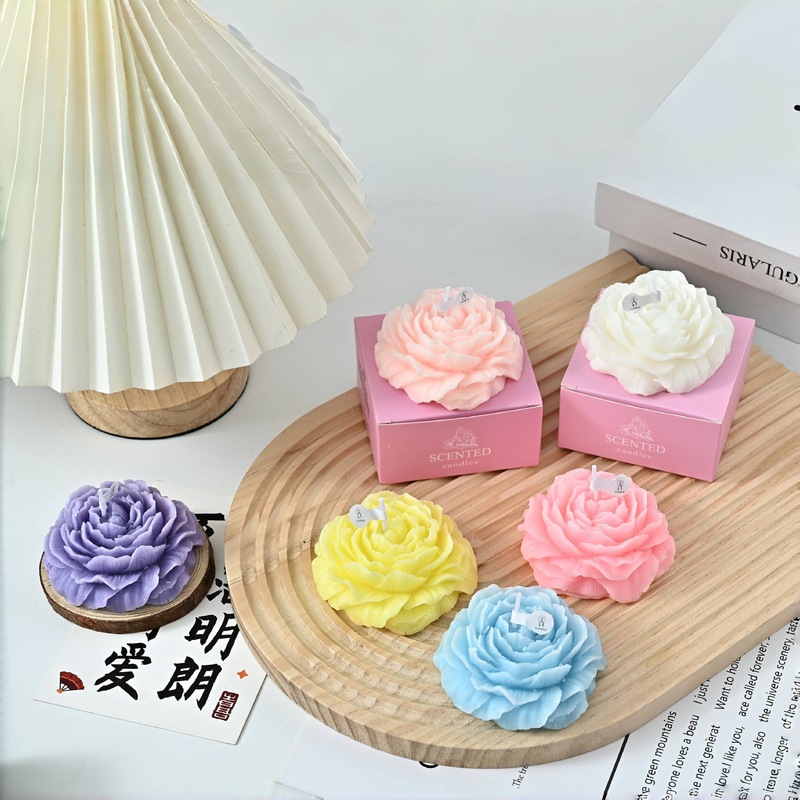 Diy手作り牡丹花アロマキャンドルinsホーム寝室置物お土産花アロマキャンドル卸売り|undefined