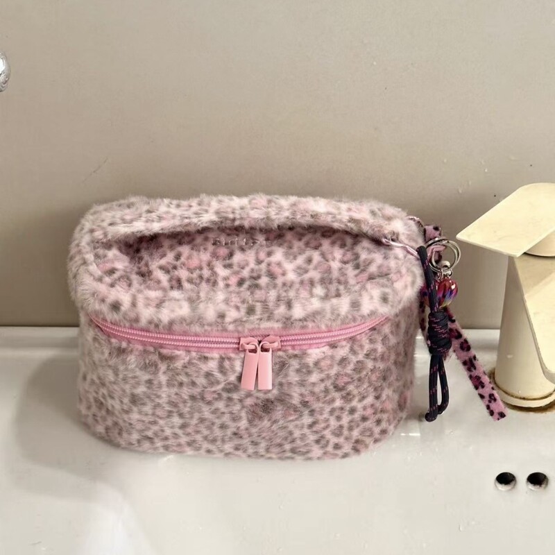 Leopard Print Kt Cosmetic Bag, Large Capacity Portable Storage Bag, Travel Toiletry Bag, Storage Bag for Women