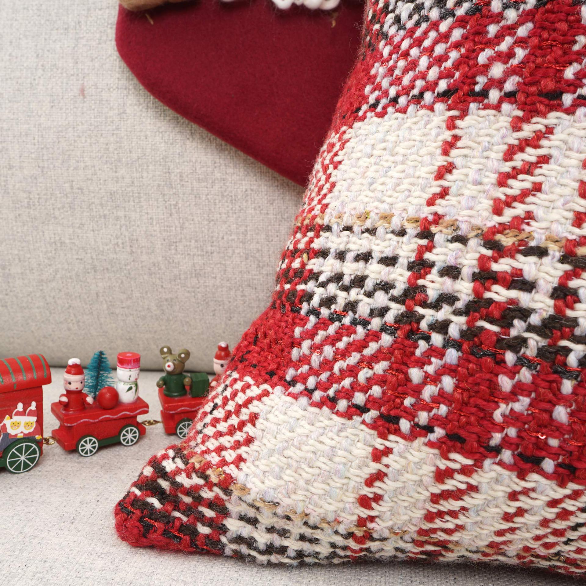 Transfronteriza nueva navidad de lana a cuadros de impresión de moda nueva funda de almohada cómoda sala de estar sofá tela para el hogar