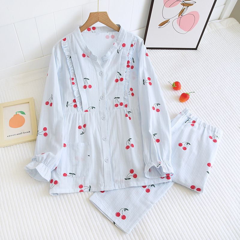 스몰스탠드칼라-에어컨패턴-체리블루