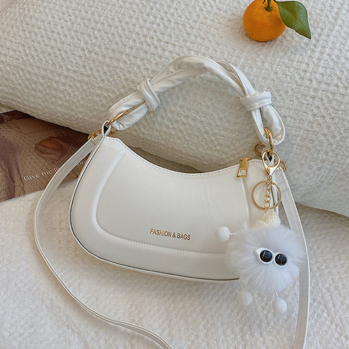 The 2025 Spring Popular Fashion Versatile Solid Color Knot Top Handle Bag Korean Style Crossbody Bag for Women
