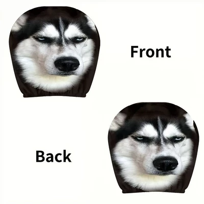 Universal seat cover – Cross-border Amazon best-selling universal pullover printed - disdain-husky-double-sided-printing-1-piece