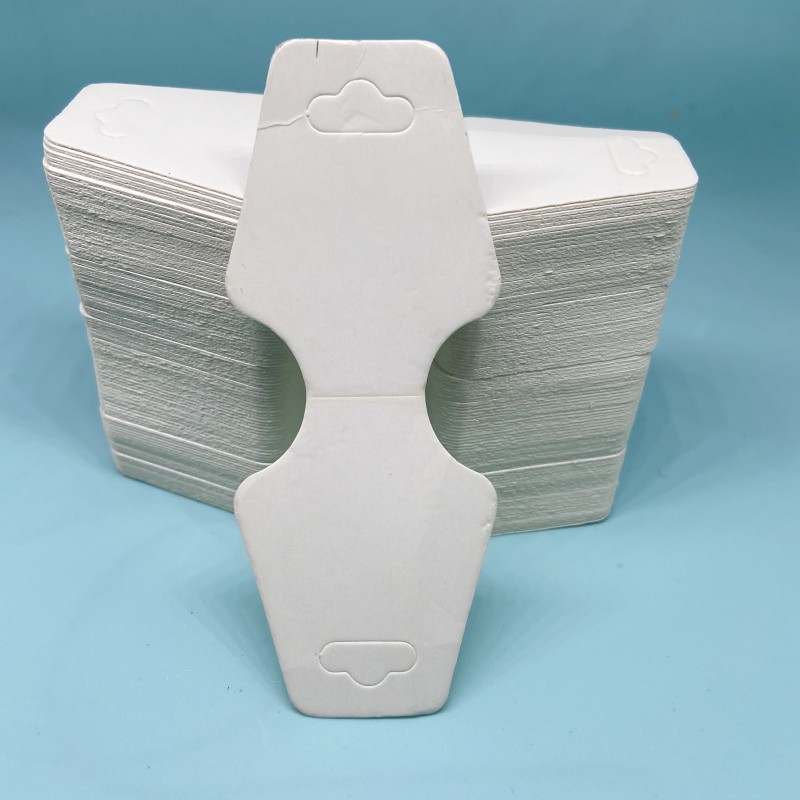 空白对折发饰卡纸发圈皮筋包装纸卡卡头发夹头绳卡片饰品配件