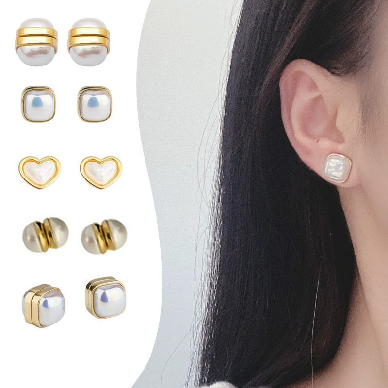 Серьги из жемчуга, сильный магнит, клипсы для ушей, бусины, аксессуар, без упоминания маркетплейсов, европейский стиль
