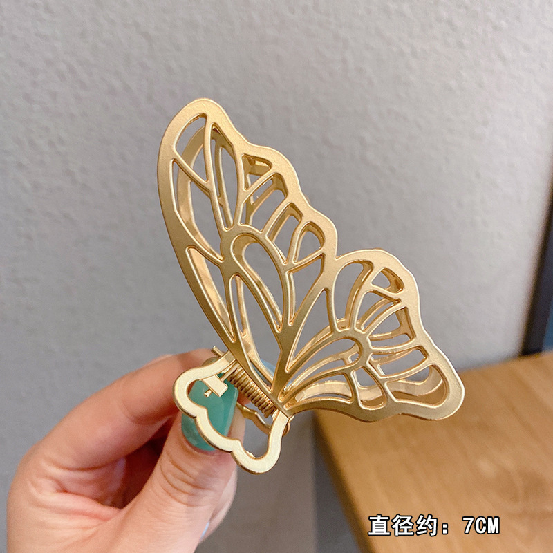 Pinza de cabello metálica coreana de alta sujeción con diseño retro